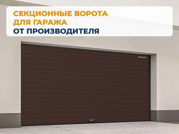Секционные ворота 2500х2200 мм коричнево-красные DoorHan RSD02,